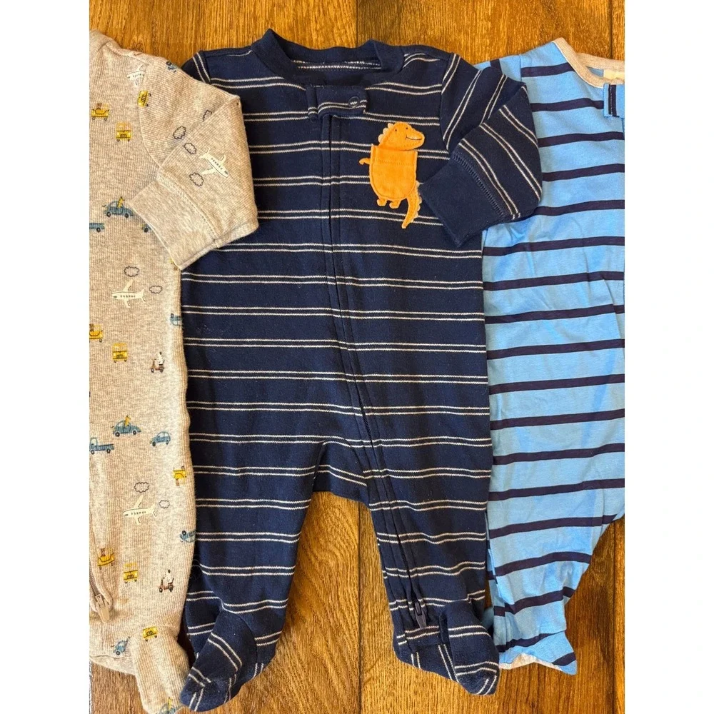 Carters Baby Boy 3 Months Footed Sleepers Lot Pajamas Outfits Clothes Truck Cars